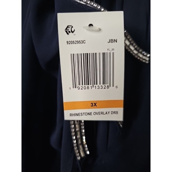 MSK 3/4 Sleeve Cold-Shoulder Rhinestone Embellished Sheath Dress Size 3X NWT - Picture 10 of 10